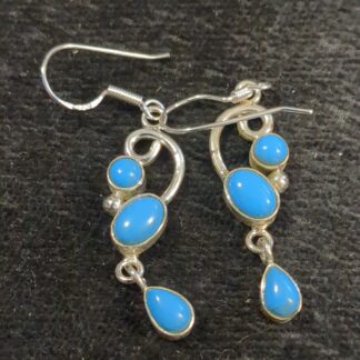 Silver turquoise drop earrings