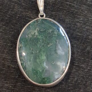 Silver Moss Agate pendant