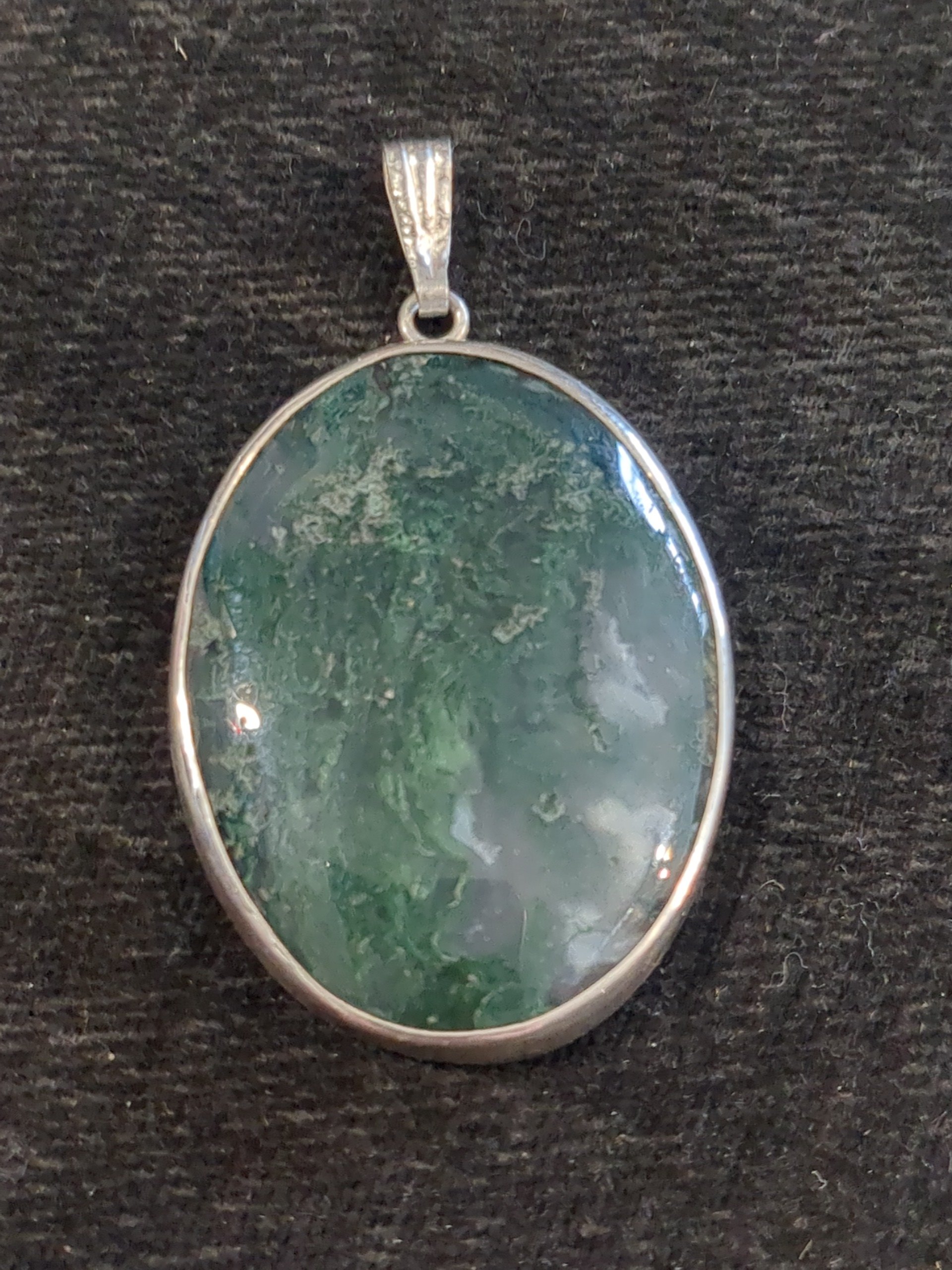 Silver Moss Agate pendant