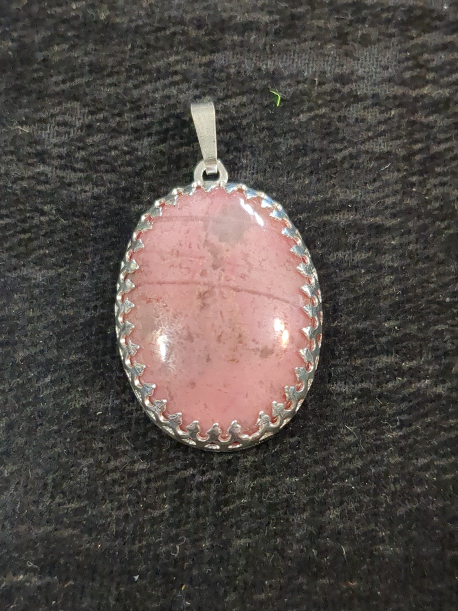 Silver Pendant pink stone