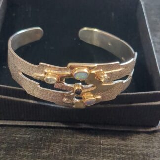 Paula Bolton Monet Reflections bangle Opal Iolite and rainbow moonstone