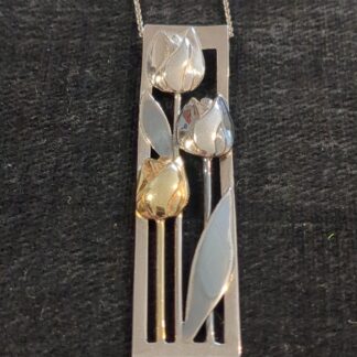 Paula Bolton Silver tulips pendant and chain
