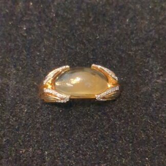 18ct gold citrine and diamond ring