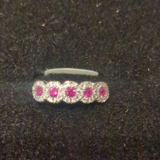 18ct white Gold ruby and diamond ring