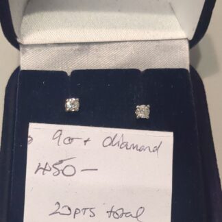 9ct white gold diamond stud earrings