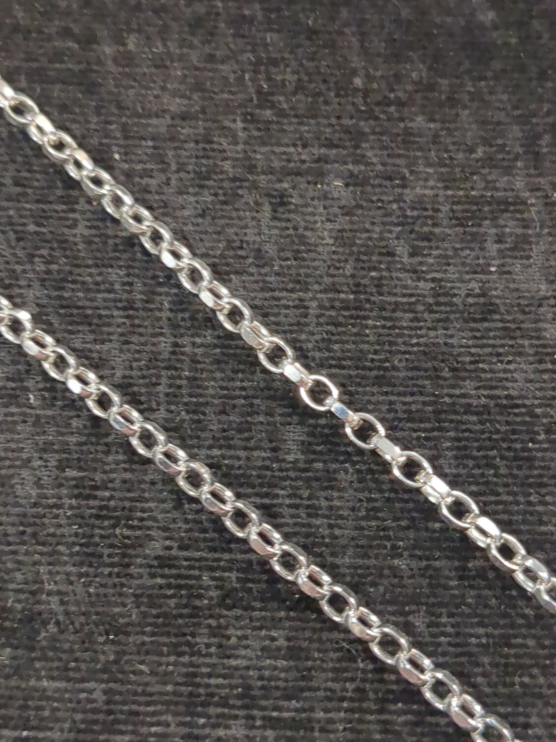 Silver faceted belcher chain 22"