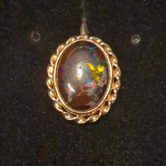9ct gold bolder opal pendant