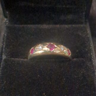 9ct ruby and diamond ring