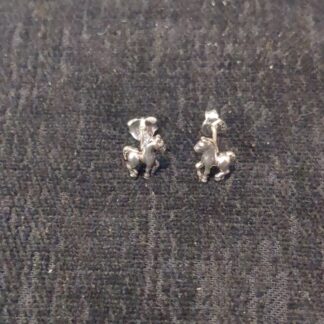 Silver horse stud earrings
