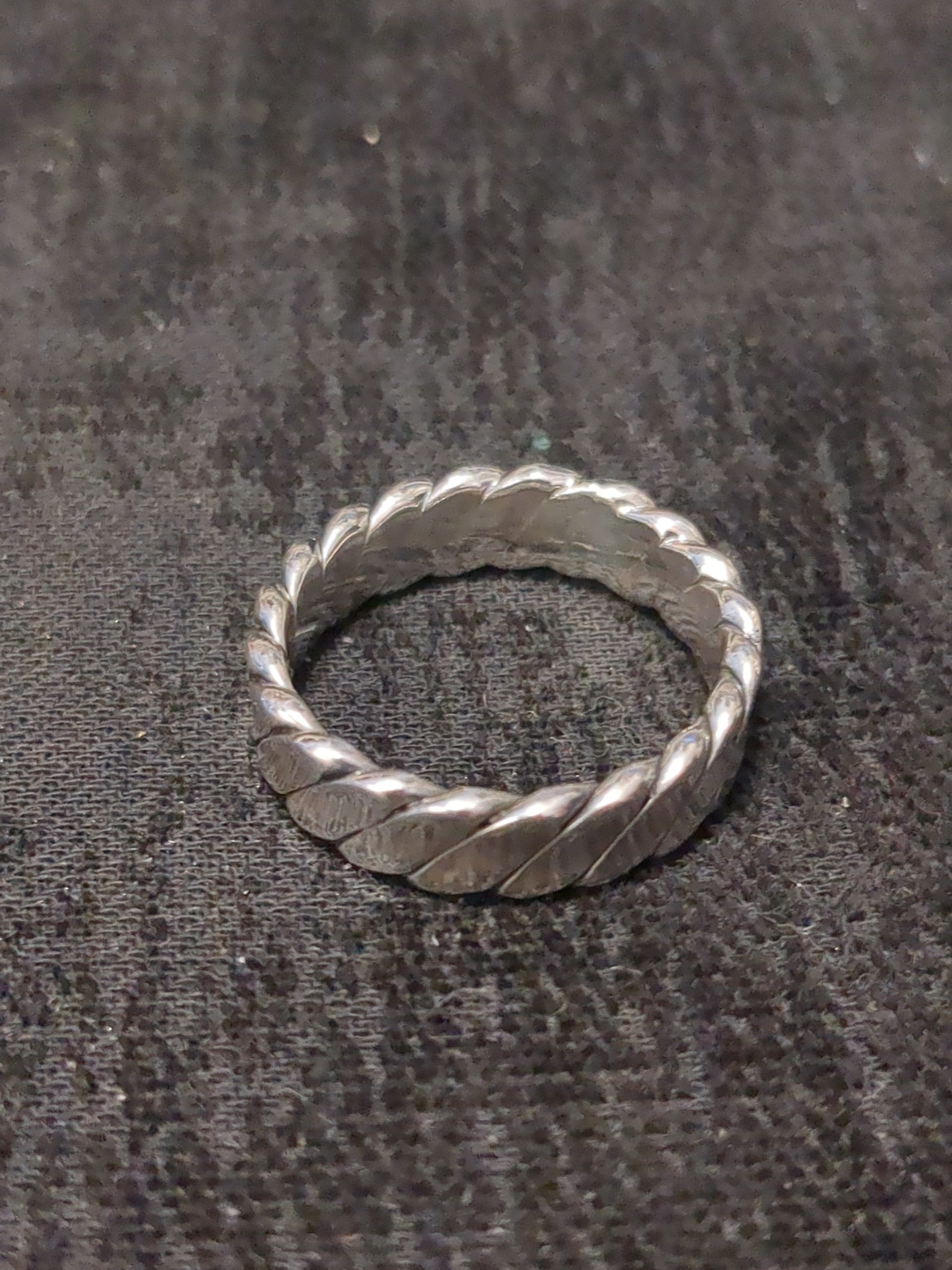 Silver twist ring