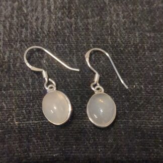 Silver Rose quartz drop earrings