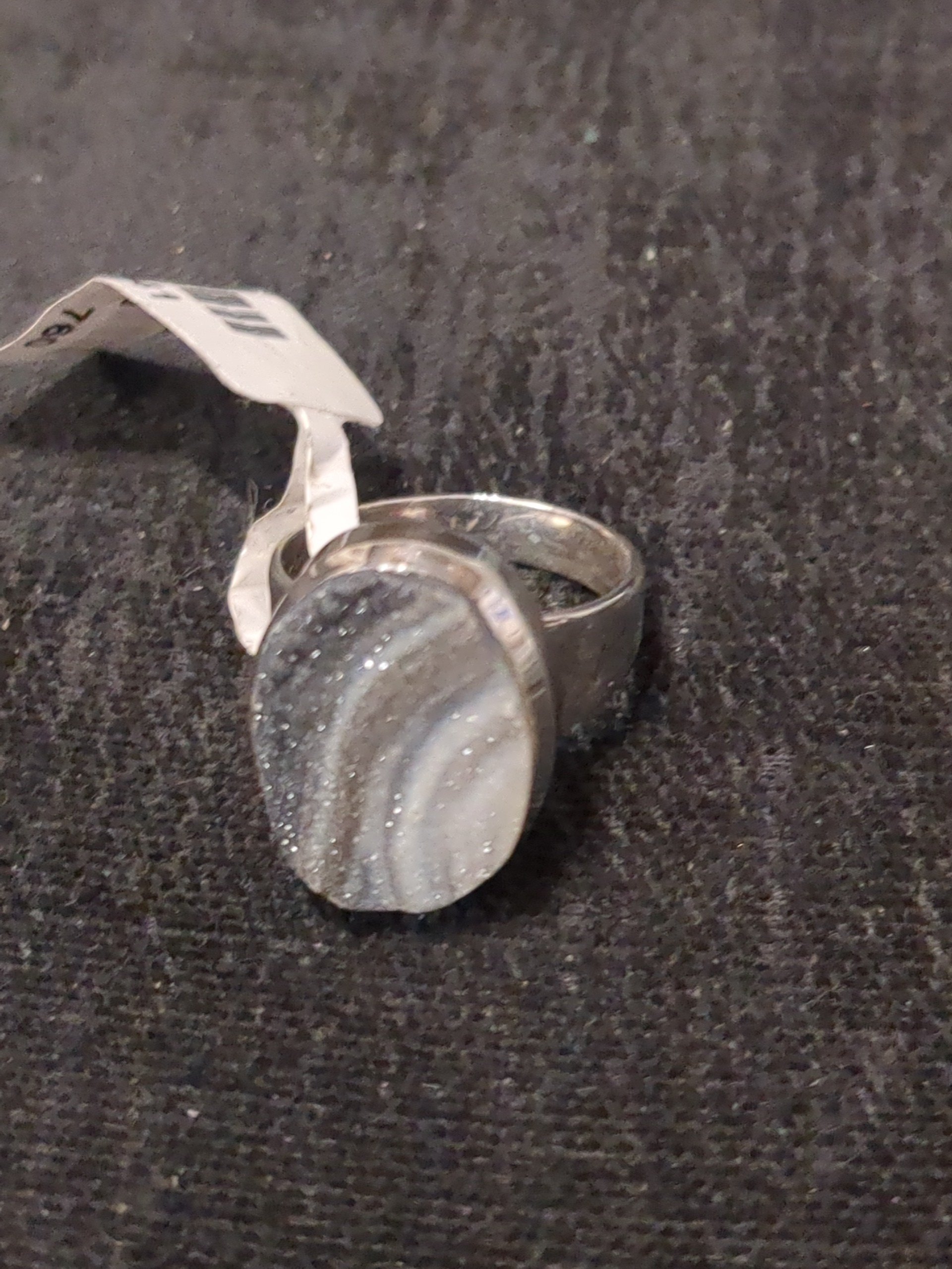 Silver Desert Druzy ring