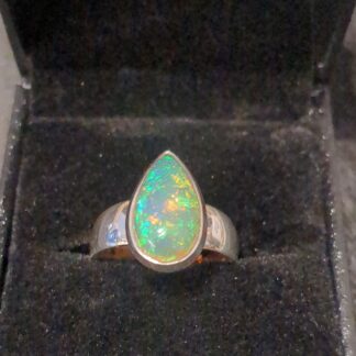Silver opal ring