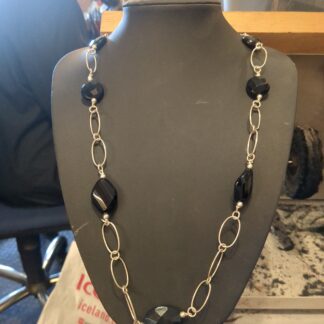 Silver onyx necklace