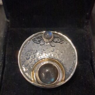 Silver labradorite ring