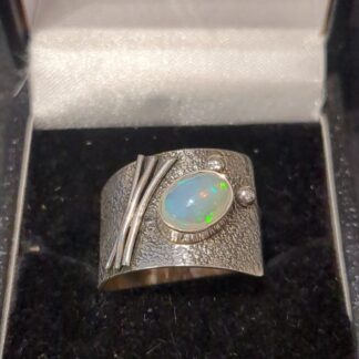Silver Opal adjustable ring