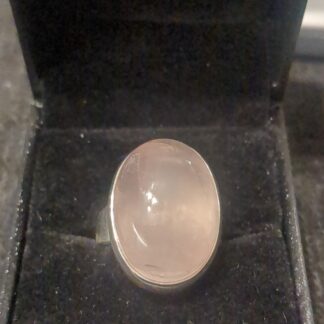 silver rose quartz ring
