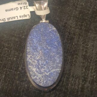 Silver Lapis Druzy Pendant