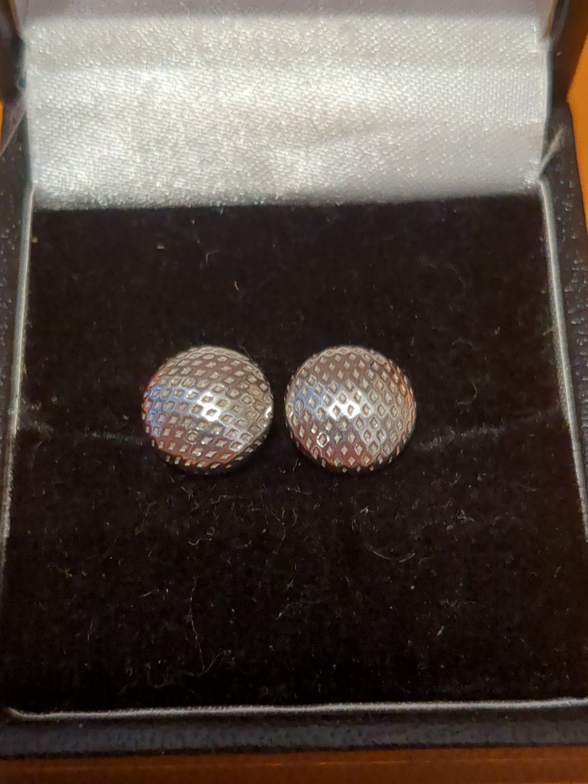 silver patterned dome studs