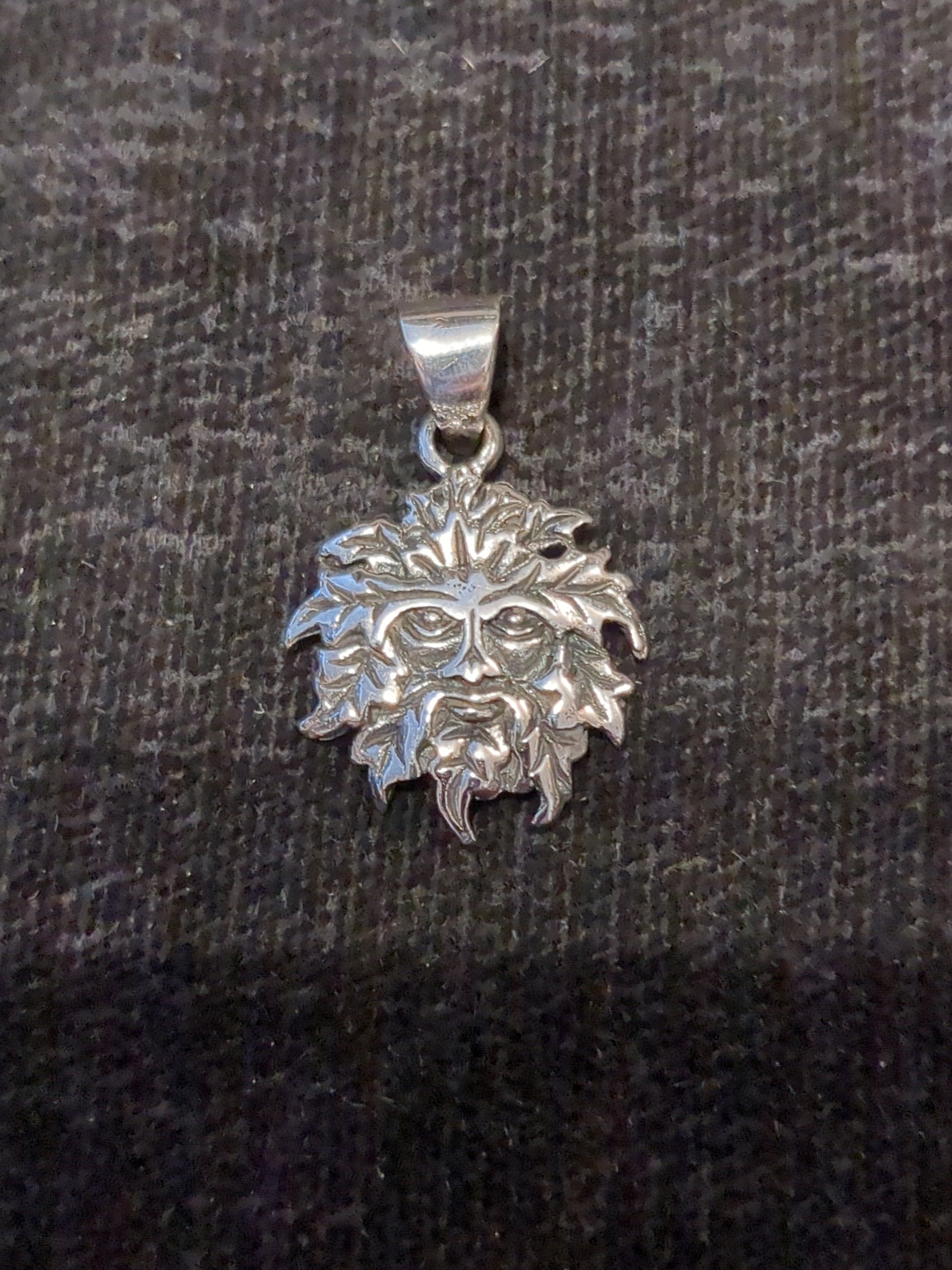 silver green man pendant