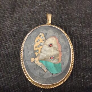 9ct Gold Petra Dura pendant